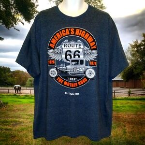 Men's 2XL Heather Gray American's Highways Route 66 The Mother Road, St. Louis